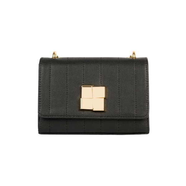 Black Stitched Casual Clutch