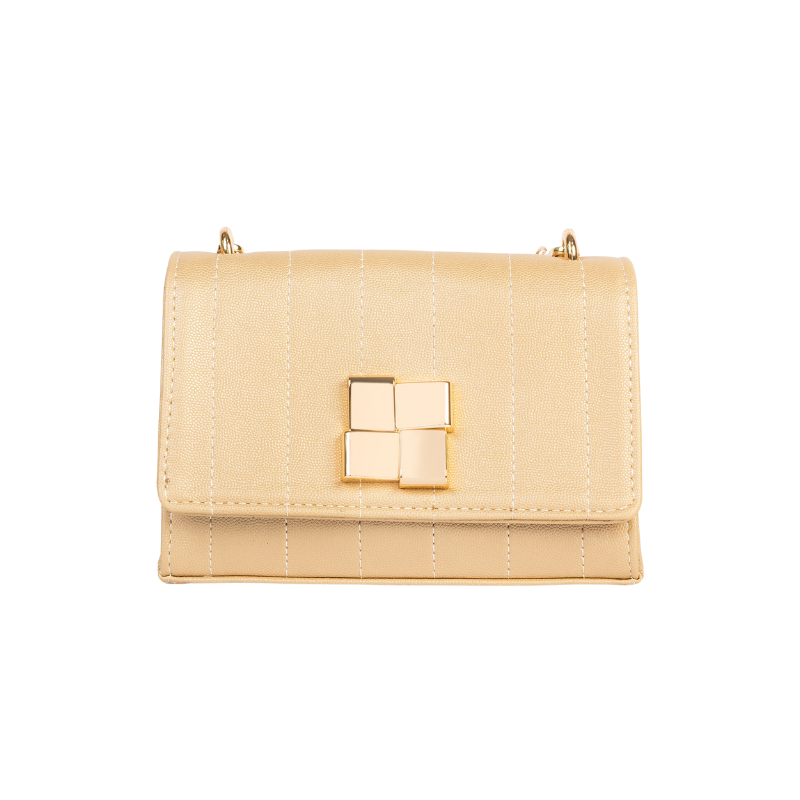 Golden Stitched Casual Clutch