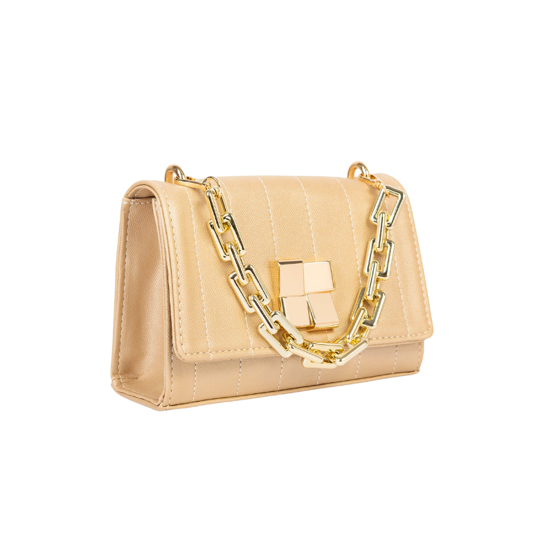Golden Stitched Casual Clutch